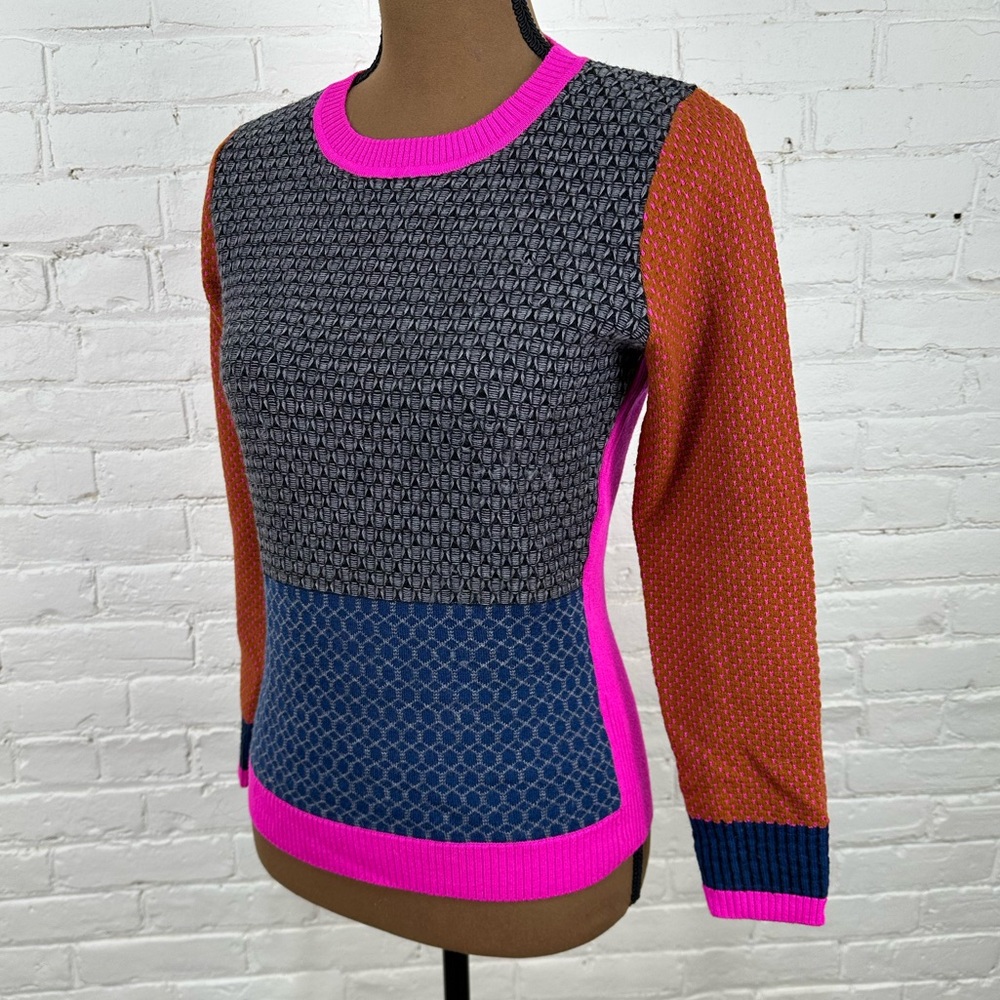 Diane Von Furstenberg Fairlee Color Block Wool/Lambswool Sweater Women’s Small